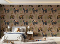 Majestic tusker designs on the Regal Elephant Wall Mural.
