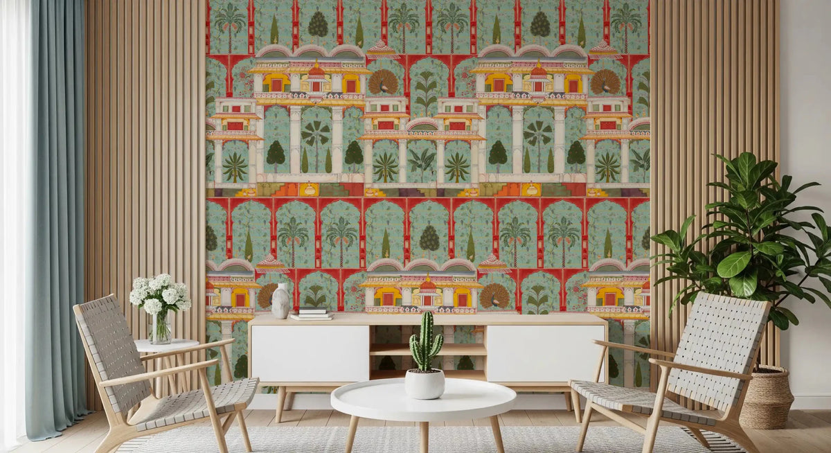 Regal Mughal Garden Wall Mural - Premium Matte Finish