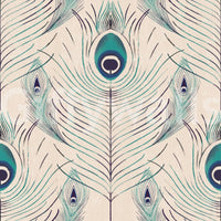 Neutral-toned peacock feather wall mural

