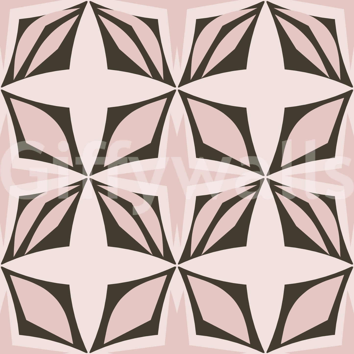 Retro-inspired wallpaper in soft, mature pink and neutral tones Design.