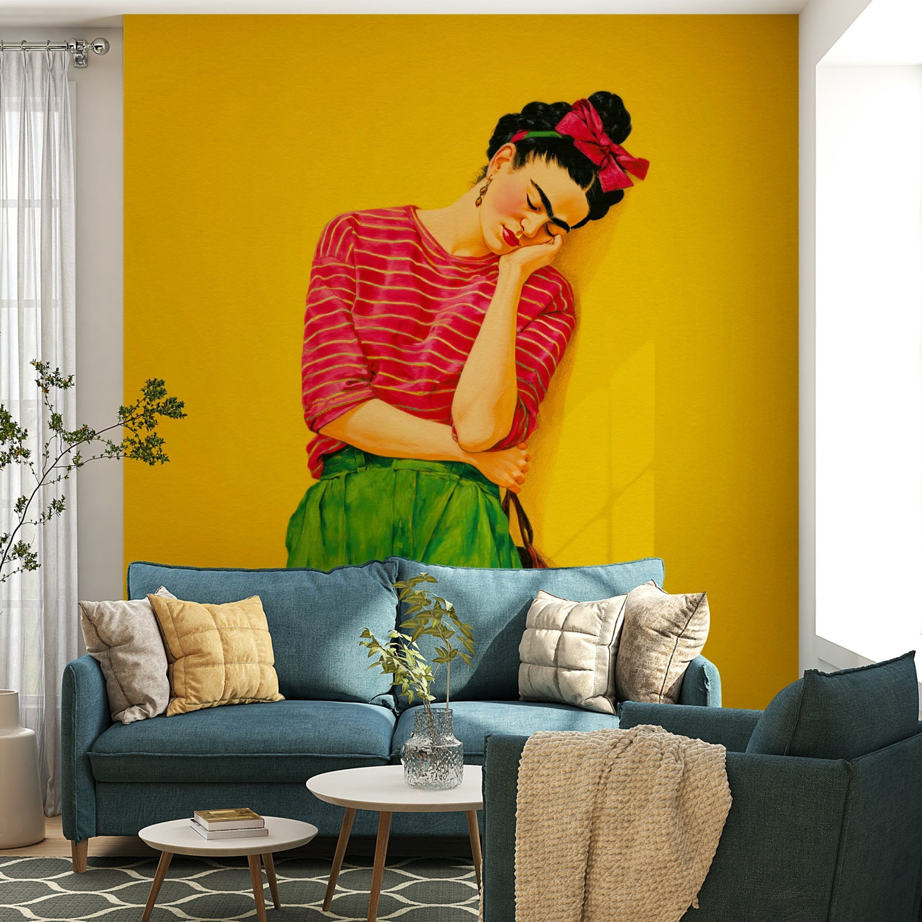 Calming wall art with misty layered textures

