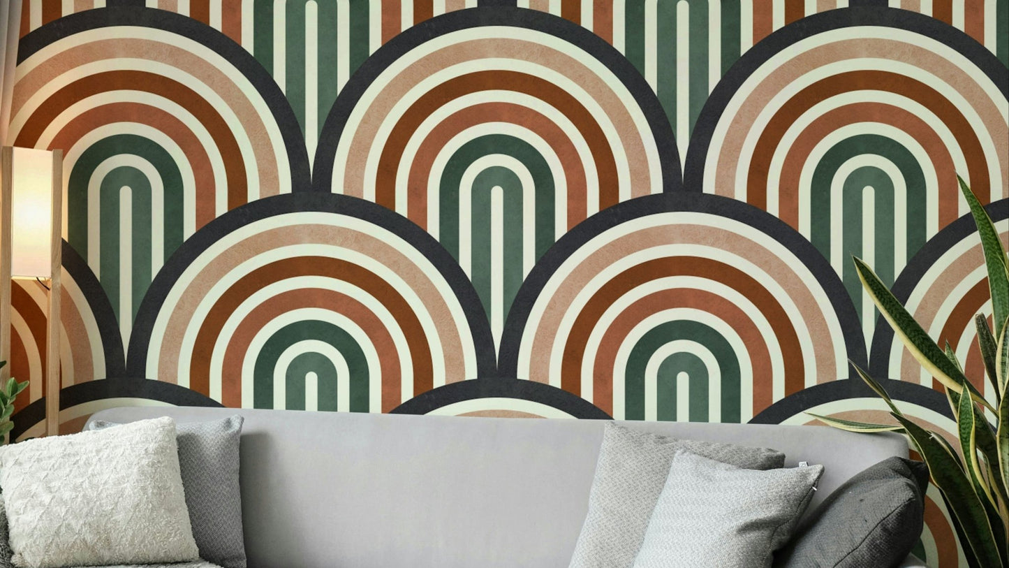 The geometric shapes create a repeating pattern.

