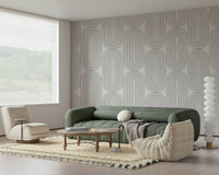 Monochromatic Retro Arches print, elegant, decorative wall covering, refined.
