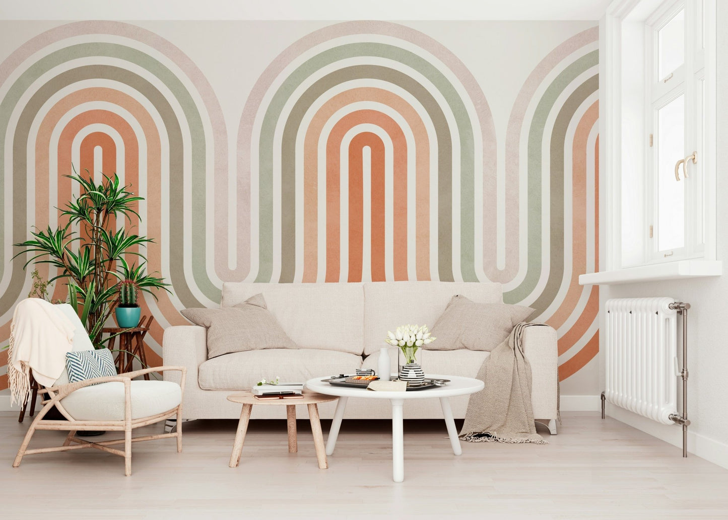 Aesthetic Retro Archway wall art, gorgeous backdrop, stylish room.