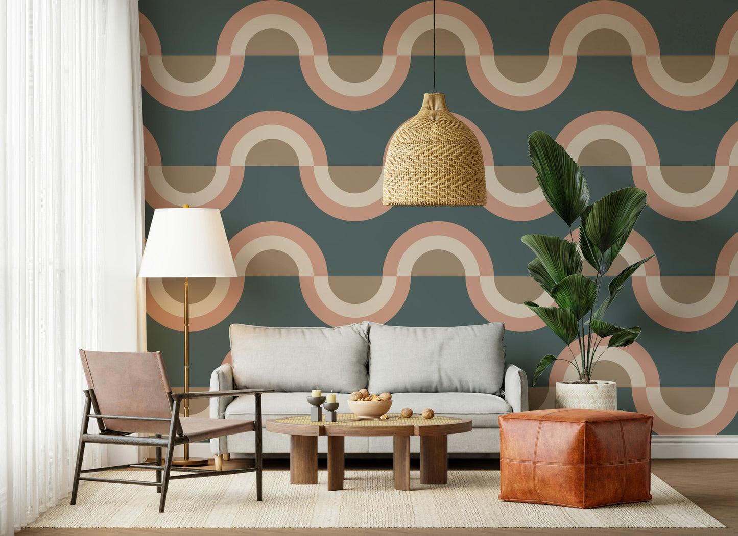 Modern Retro Arcs Decor Wallpaper⁠