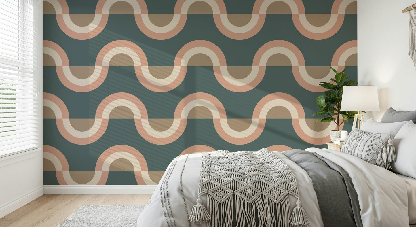 Modern Retro Arcs Decor Wallpaper⁠