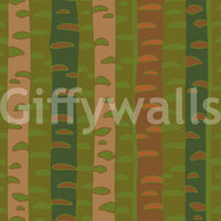 Retro abstract forest birch wall mural for bedroom headboard wall