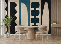 The style is abstract and has an energetic, nostalgic feel.

