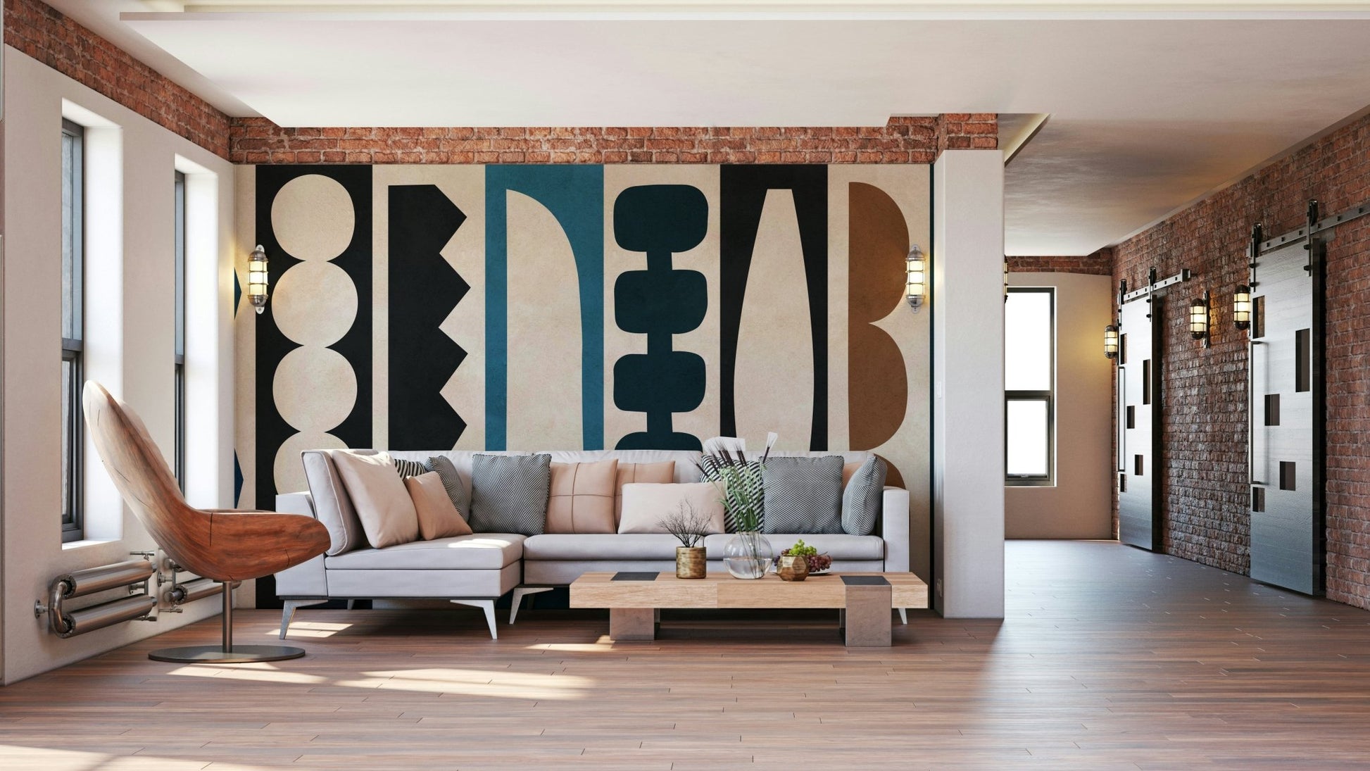 The room feels lively and fun due to the vintage design.

