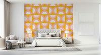 Mid-century designs highlight this colorful wall mural.