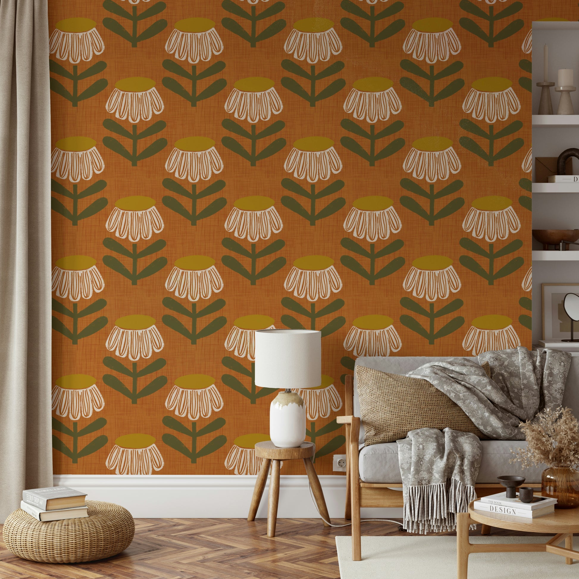 Burnt orange wallpaper for walls

