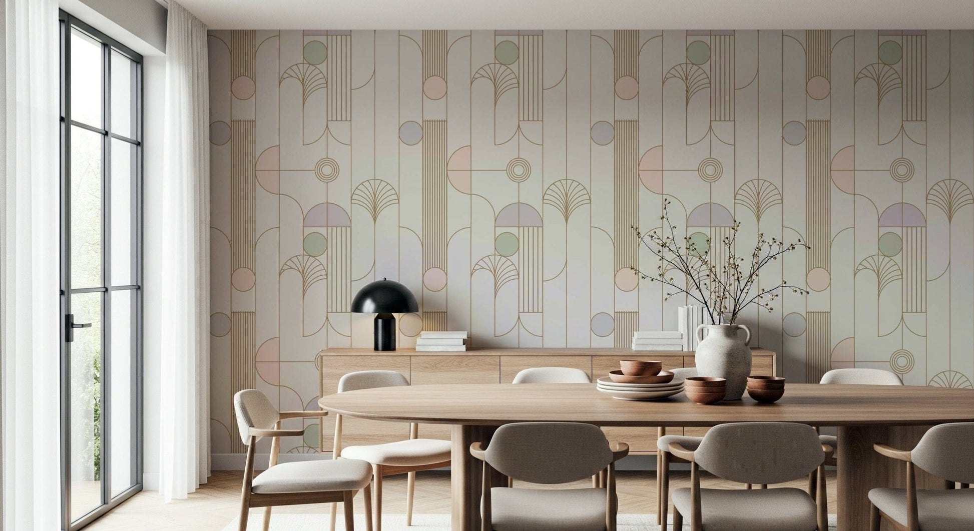 Retro Chic Art Deco Wallpaper⁠
