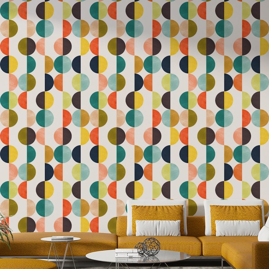 A large-scale art print with a mid-century modern aesthetic.

