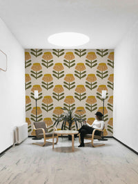 70s style floral wallpaper

