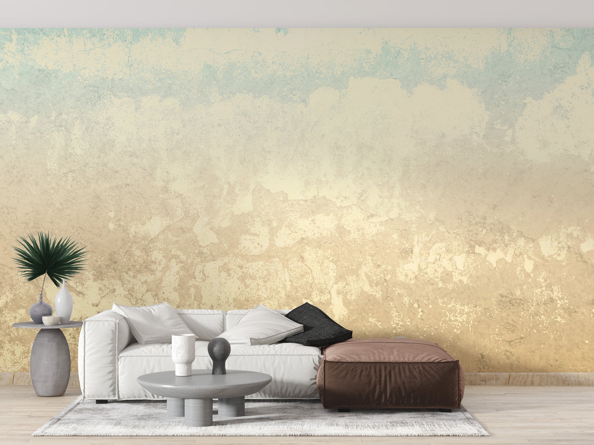 Retro Earth Colour Clouds Concrete Wallpaper Murals - Giffywalls
