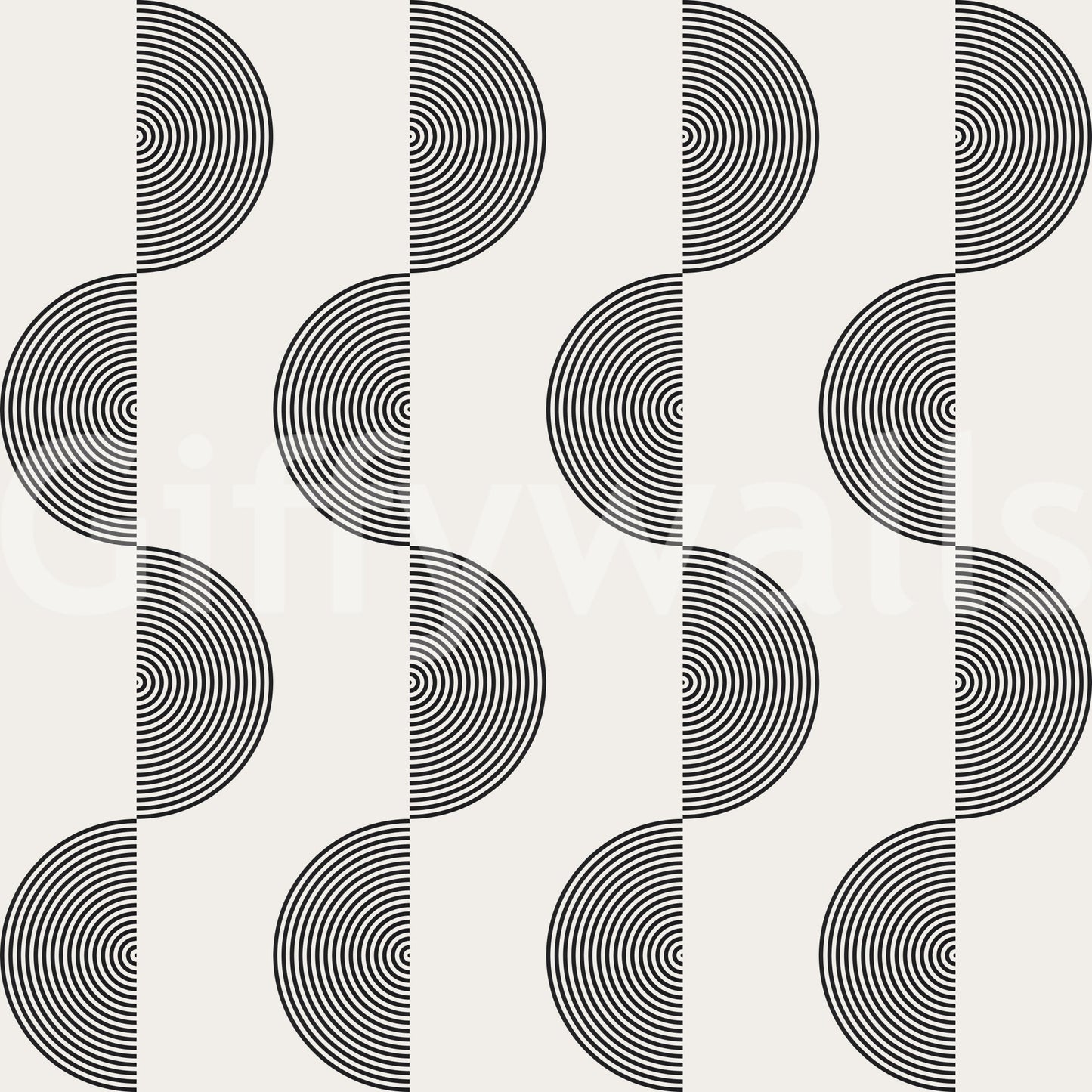 The Retro Echoes mural makes a bold and cheerful statement.

