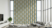Modern-retro fusion wallpaper with dynamic geometric elements.