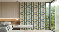 Graphic retro fusion wallpaper merging classic and modern aesthetics.