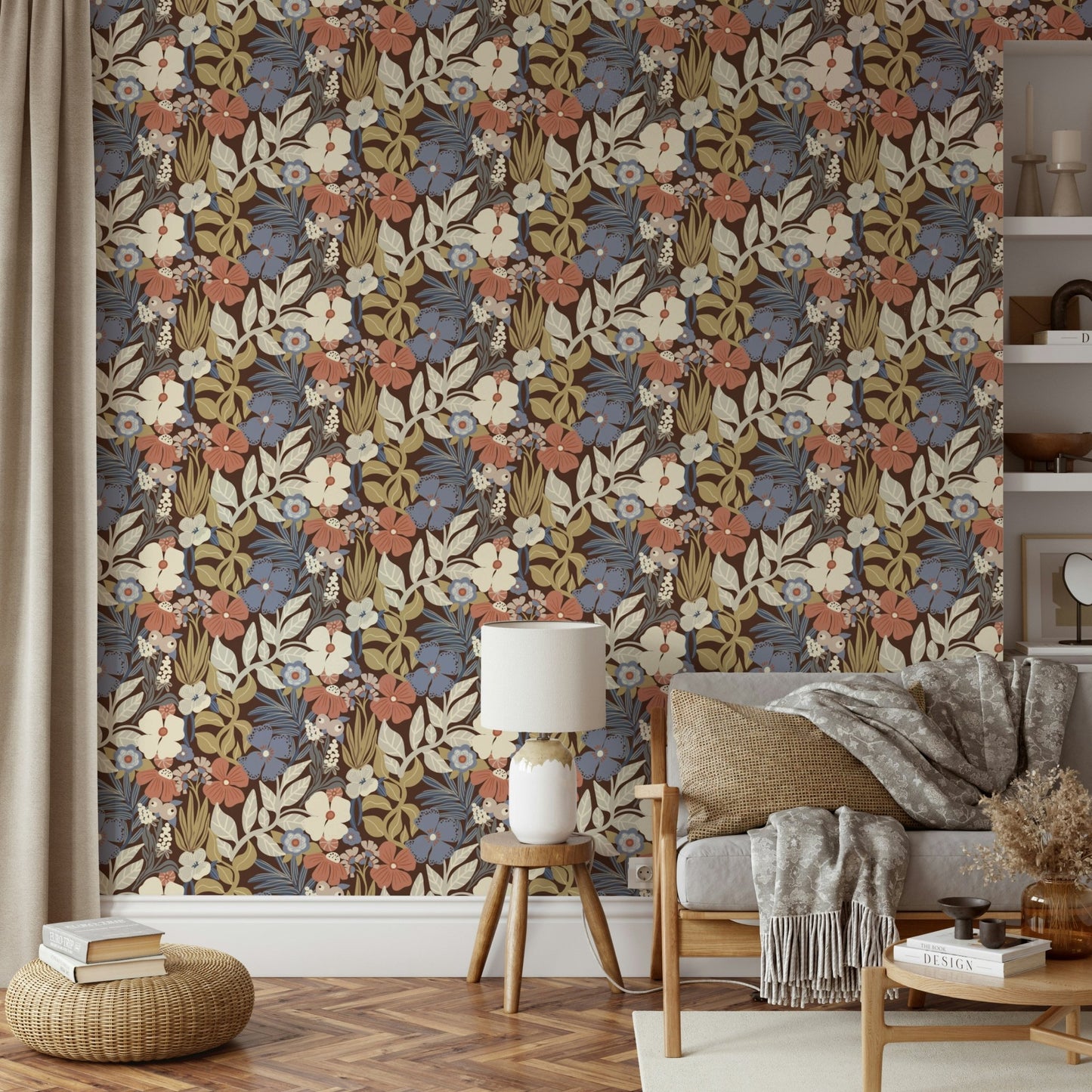 Retro floral design ideal for creating a lively atmosphere

