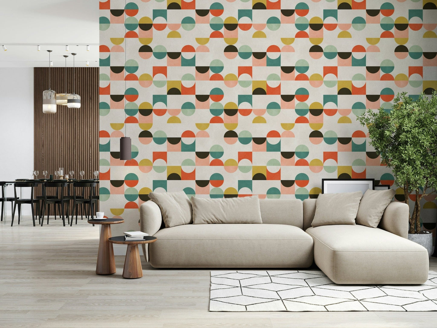 Vintage inspired circle wallpaper design