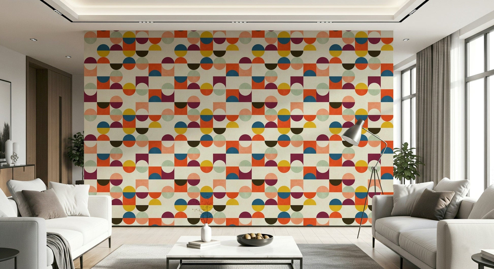 Vintage style Retro Geo Harmony wallpaper geometric art