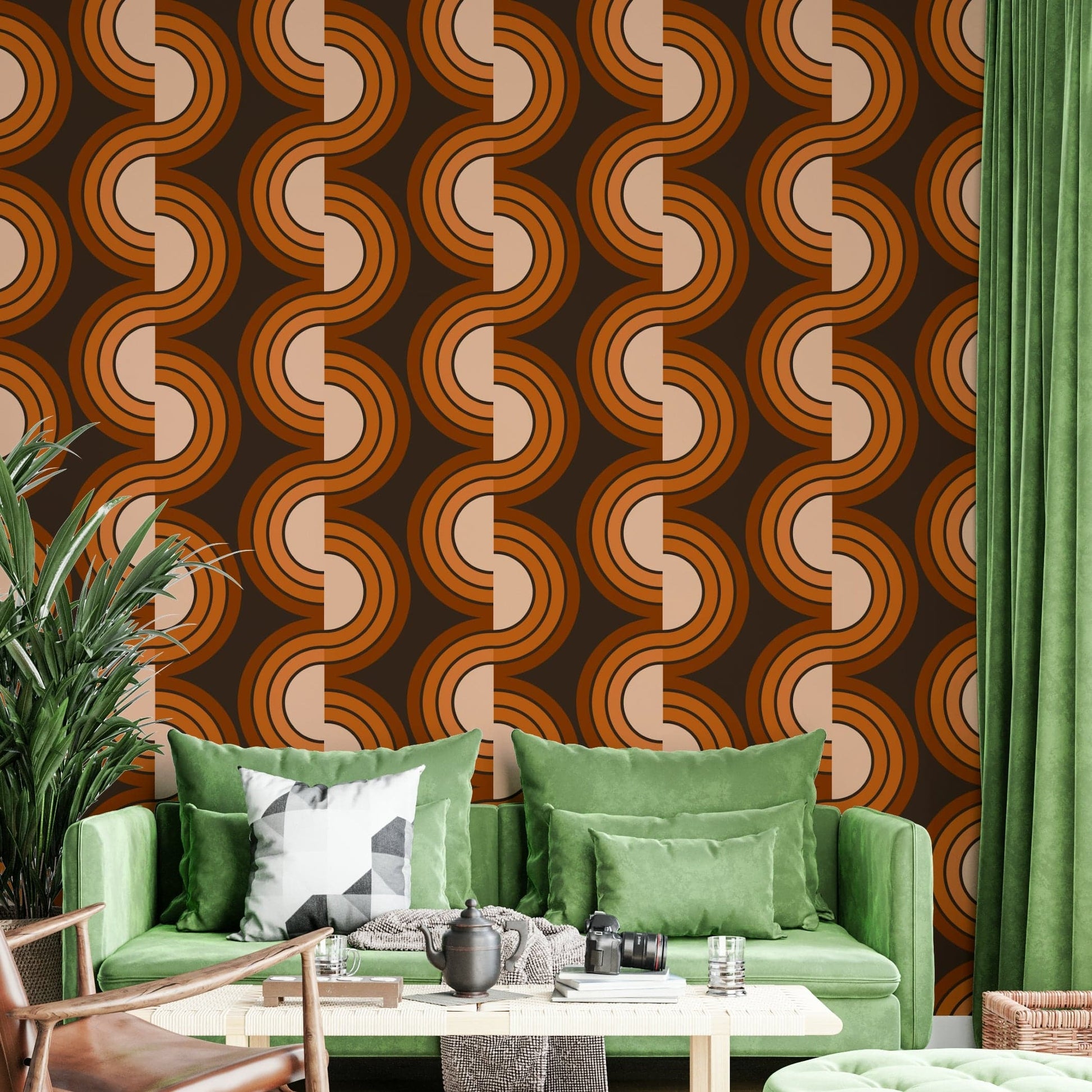 A beautiful modern art wall mural for a living room.

