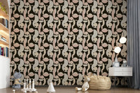 Blush and cream Retro Geometry peel and stick wallpaper artwork.