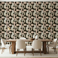 Retro Geometry wallpaper for walls, abstract vintage circle design.