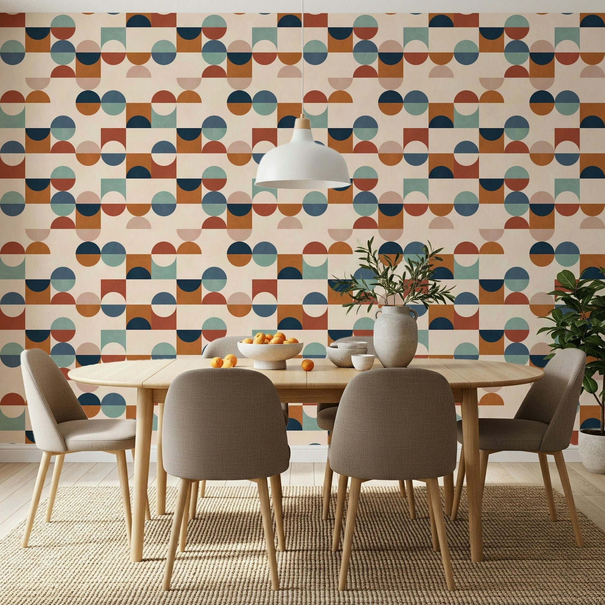 Mod Blocks wallpaper geometric shapes, distinctive home accent.