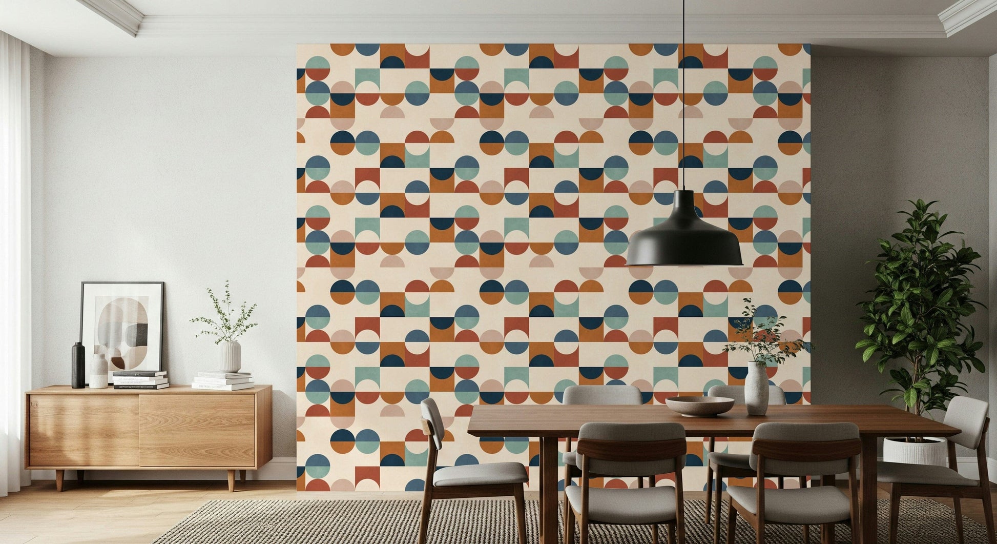 Artisan Mod Blocks pattern, creative interior wall paper.