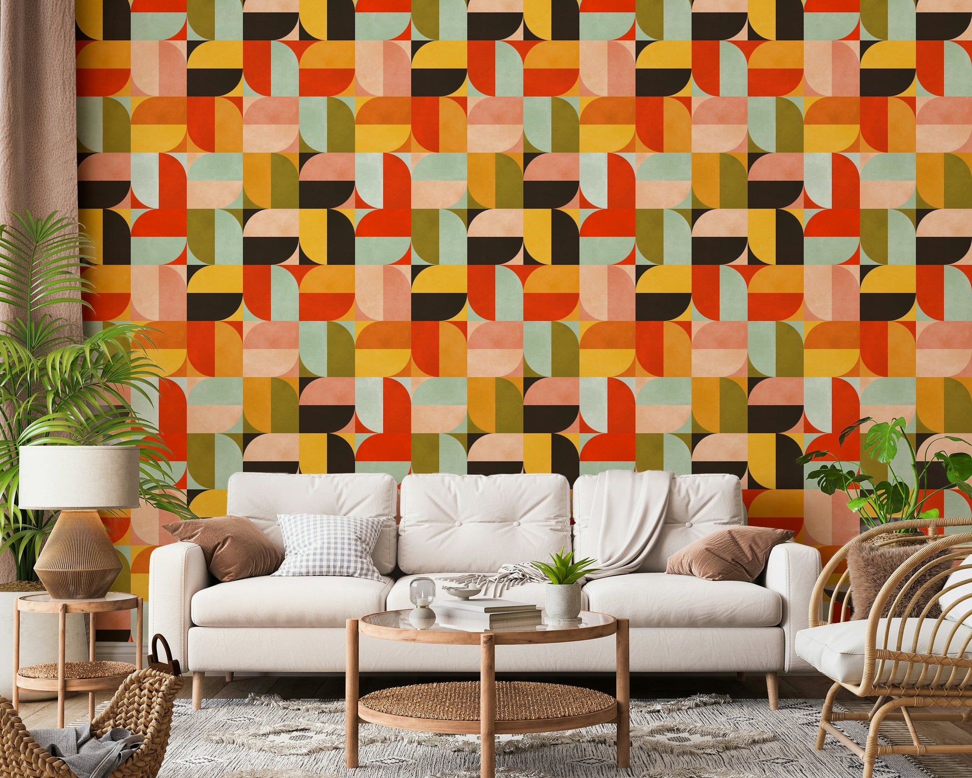 Warm Harvest Moon wall mural decorative home surface.