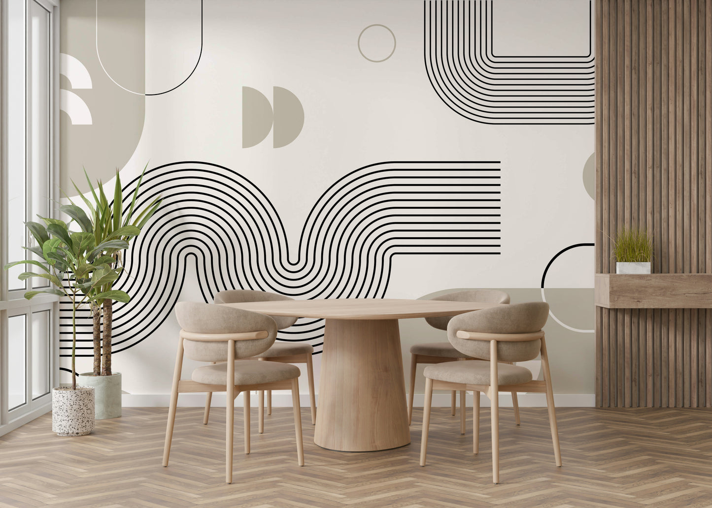 Mid-century Retro Geometric Waves Print

