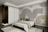Retro Geometric Waves for Accent Walls

