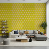 Yellow prism shape wall covering Lemon Rhombus peelable.