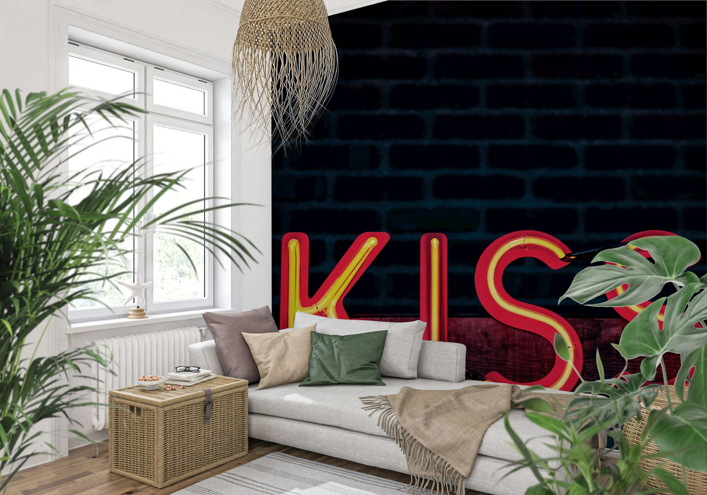 Neon Kiss Wall Mural -2226249