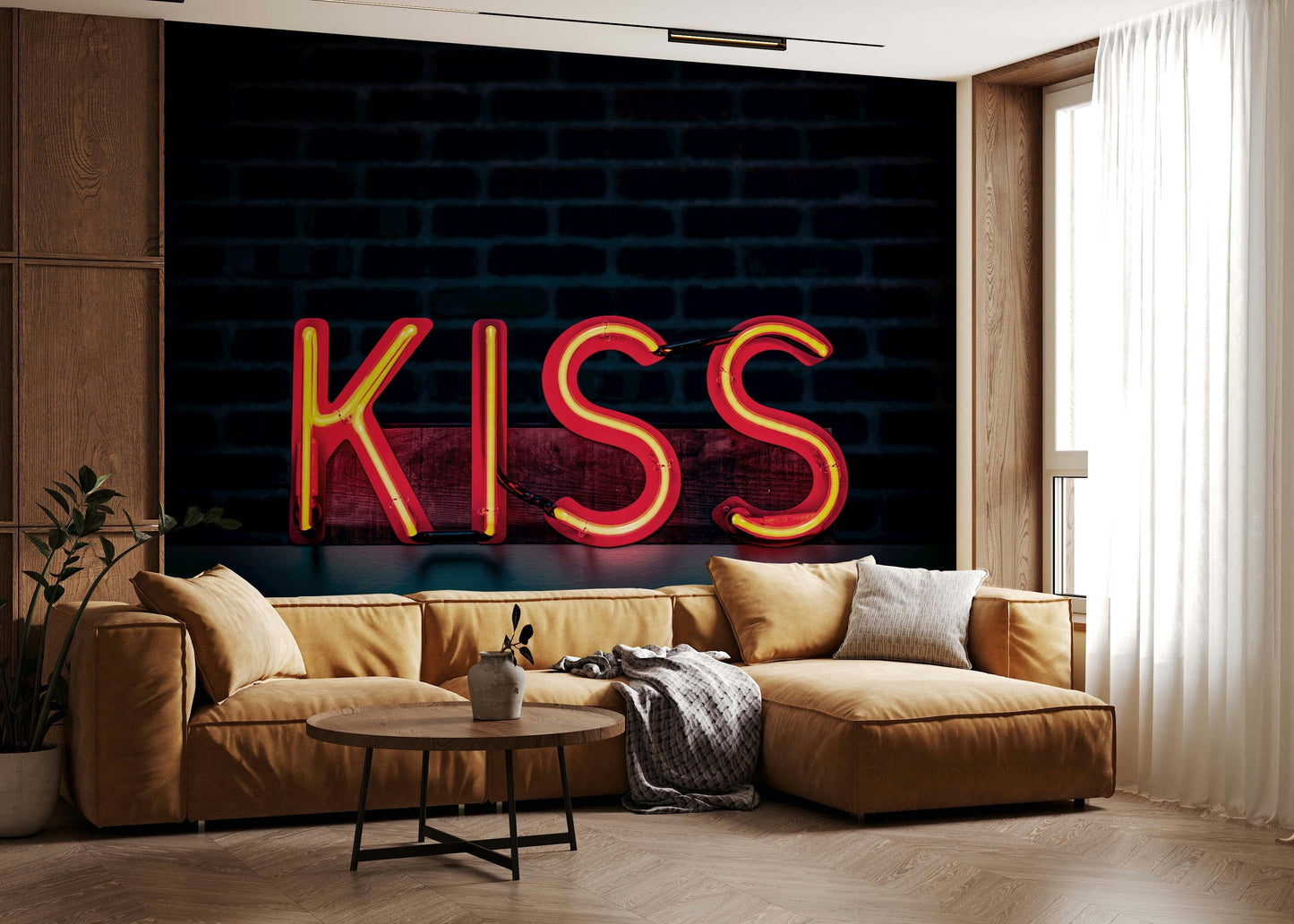 Neon Kiss Wall Mural -2226249