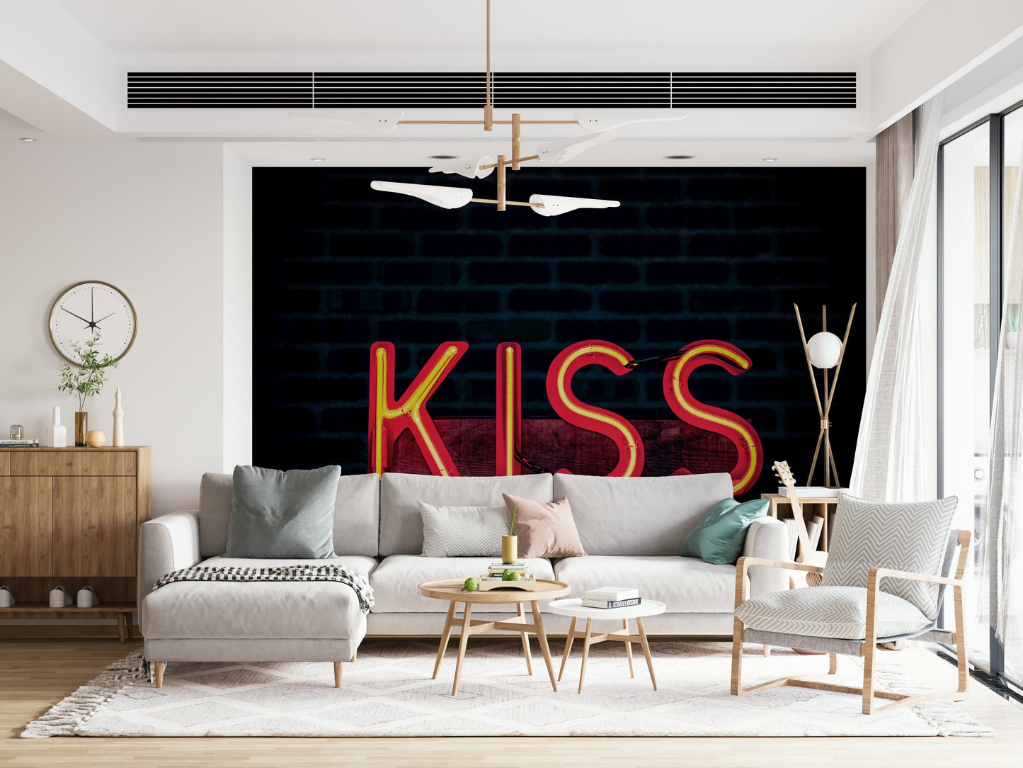 Neon Kiss Wall Mural -2226249