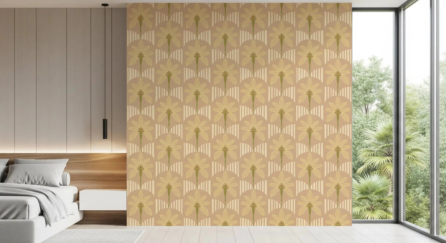 Papier peint rétro Oasis Palmiers