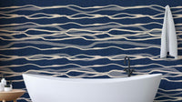 Retro Ocean Waves mural wallpaper design

