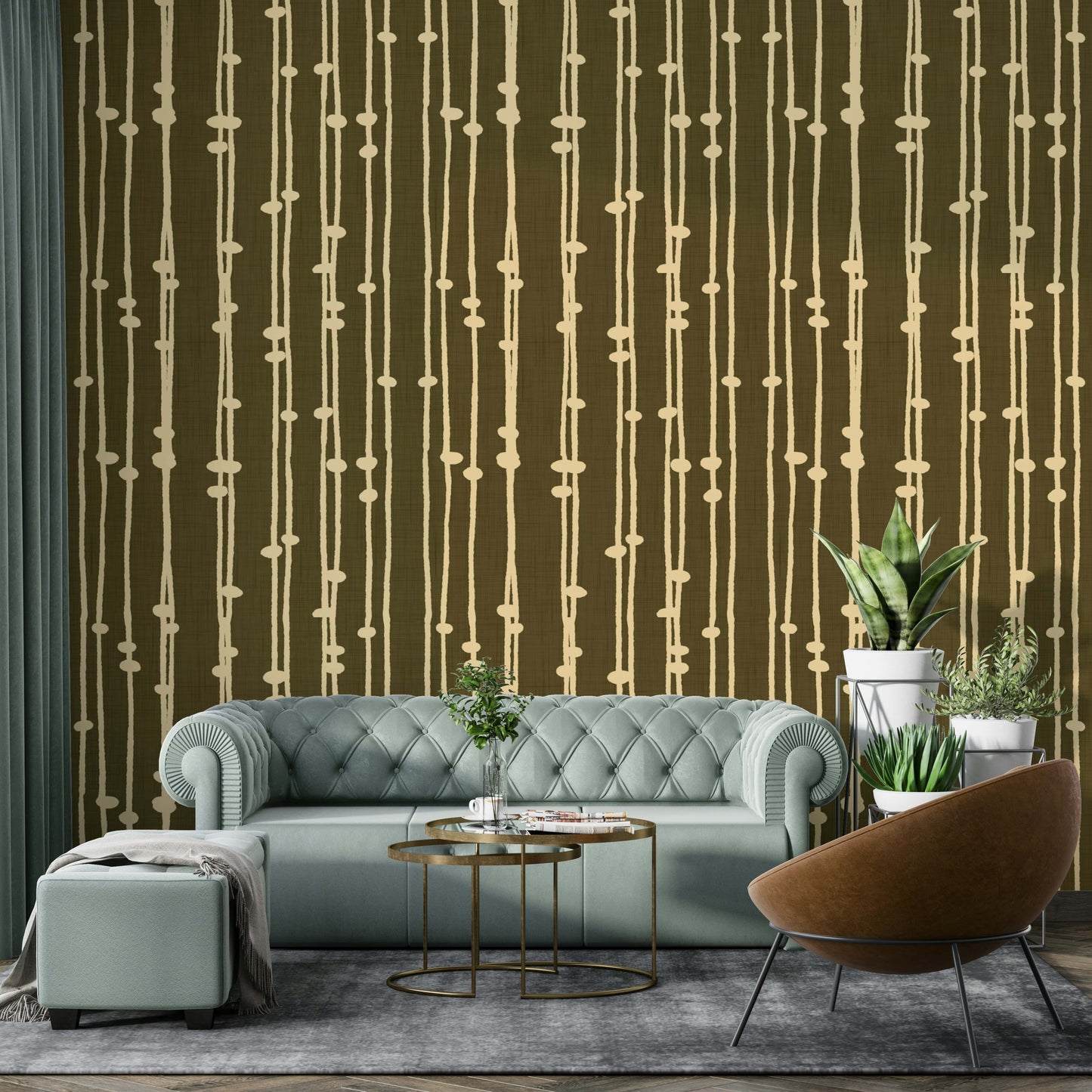 Boho Jewel Tone retro mural