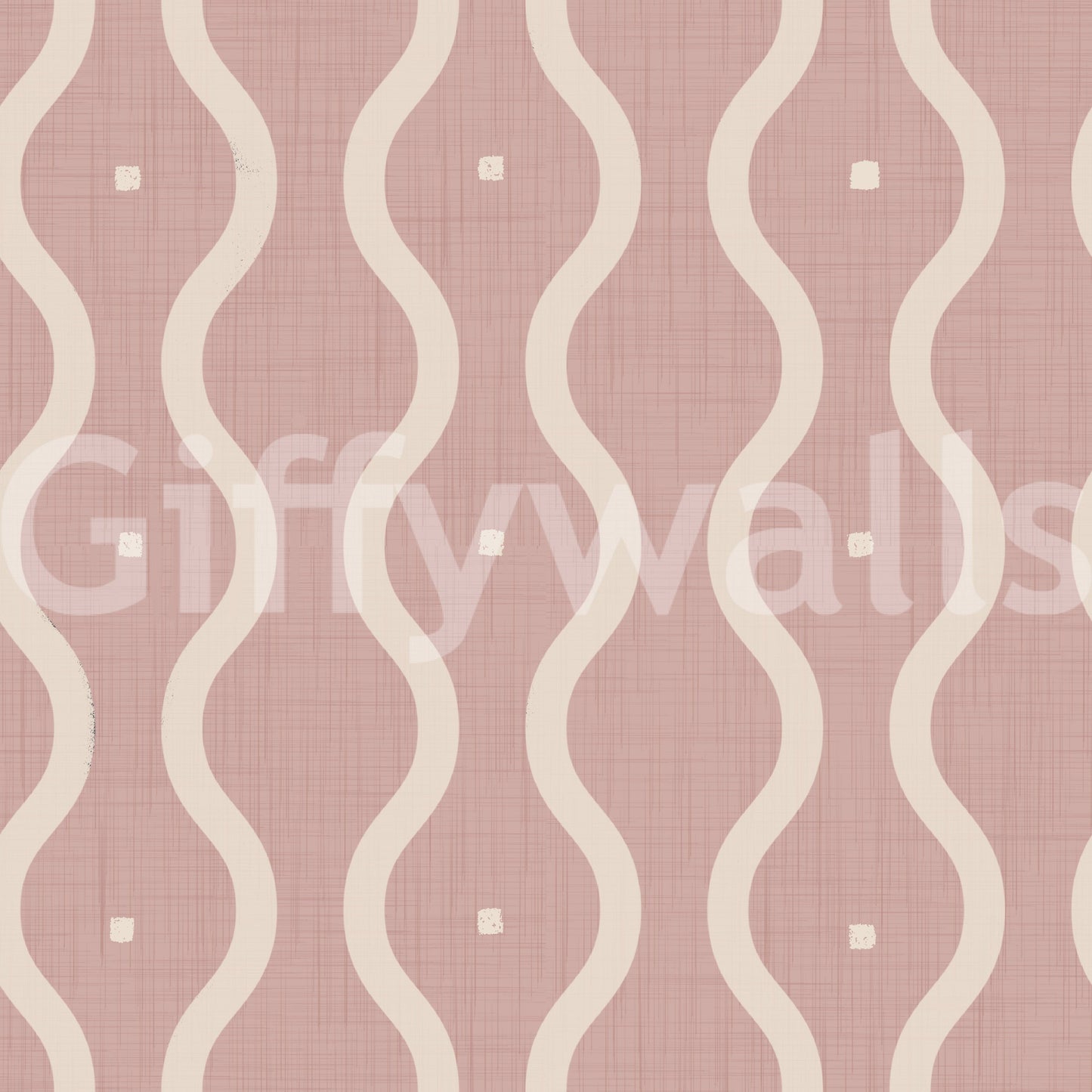 Retro Peach Waves mural, calming aesthetic, perfect wall treatment.
