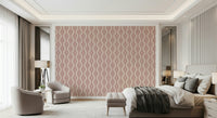 Distinctive wall covering, refined peach pink, cheerful curvy motif.