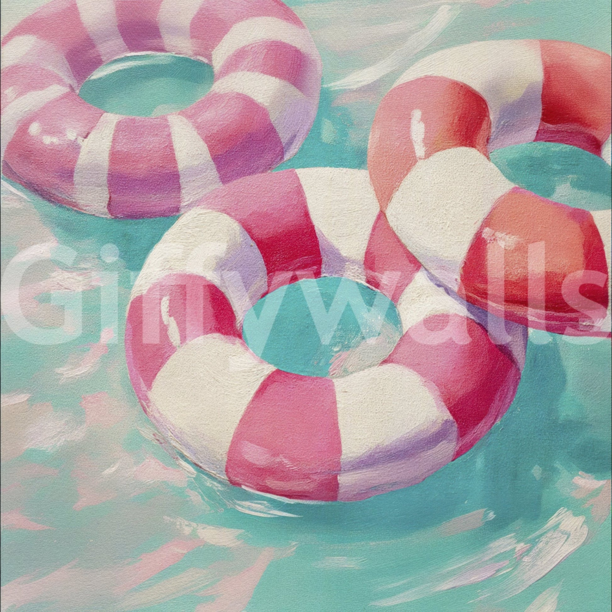 Colorful feature wall inspired by vintage resort life

