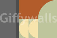 Retro style geometric wall mural, perfect for a living room. Retro Rhythm.