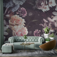 Moody flower wall mural

