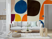 A calming modern pattern wallpaper mural that defines a space.