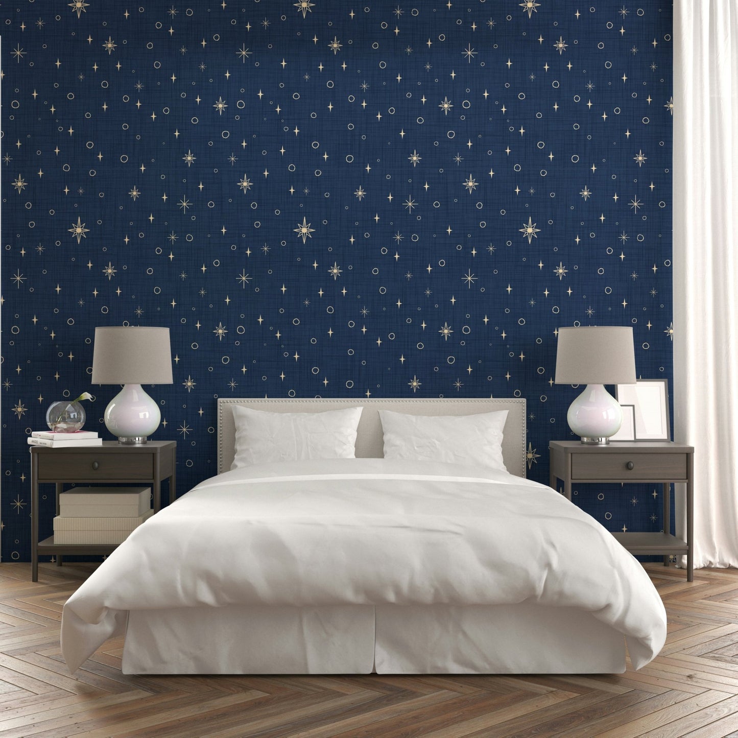 Scattered star pattern on warm background

