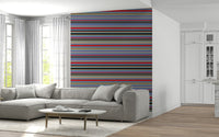 Vibrant Horizontal Classic Striped wall covering, eclectic style, easy decor.