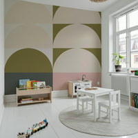 Retro wall mural featuring a sunrise panorama that brings warmth and vintage flair to walls.