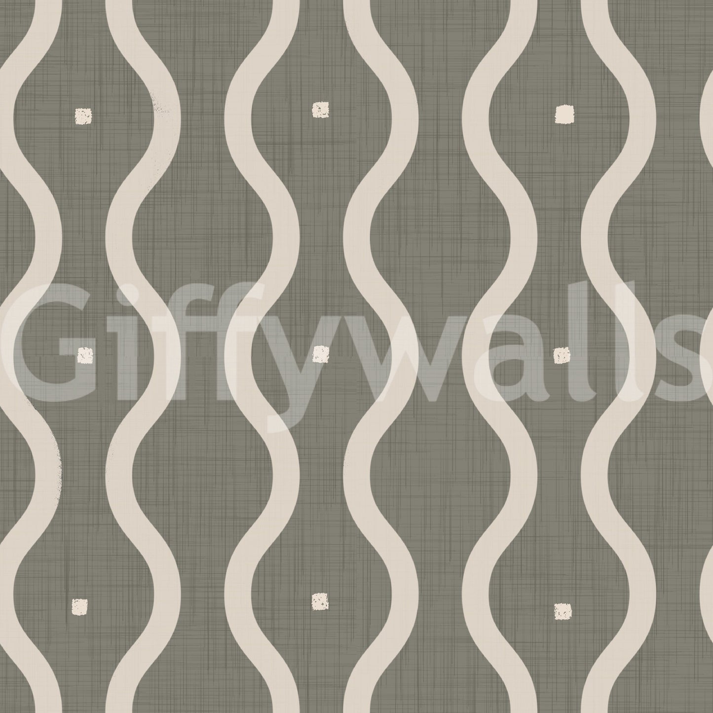 Vintage 70s aesthetic Retro Rhythm Taupe peel stick wallpaper stylish living area